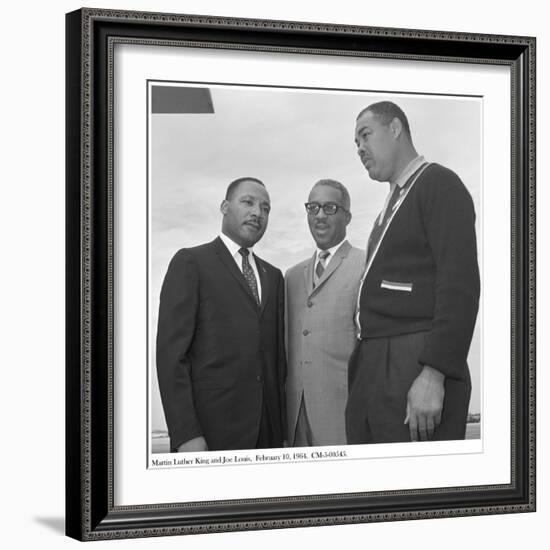 Martin Luther King and Joe Louis, 10 February 1964-null-Framed Photographic Print