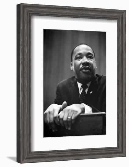 Martin Luther King at a press conference in Washington, D.C., 1964-Marion S. Trikosko-Framed Photographic Print