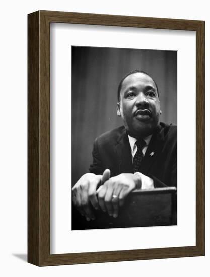 Martin Luther King at a press conference in Washington, D.C., 1964-Marion S. Trikosko-Framed Photographic Print