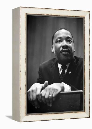 Martin Luther King at a press conference in Washington, D.C., 1964-Marion S. Trikosko-Framed Premier Image Canvas