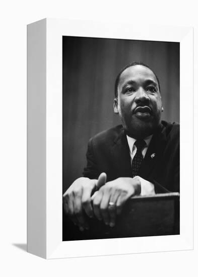 Martin Luther King at a Press Conference in Washington, D-null-Framed Stretched Canvas