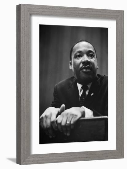 Martin Luther King at a Press Conference in Washington, D-null-Framed Photo