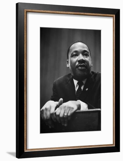 Martin Luther King at a Press Conference in Washington, D-null-Framed Photo