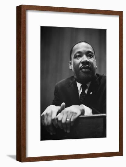 Martin Luther King at a Press Conference in Washington, D-null-Framed Photo