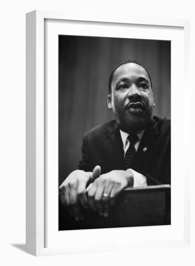 Martin Luther King at a Press Conference in Washington, D-null-Framed Photo