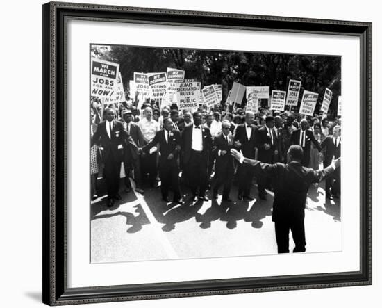 Martin Luther King, Jr and Whitney Young March on Washington for Jobs and Freedom-null-Framed Premium Photographic Print