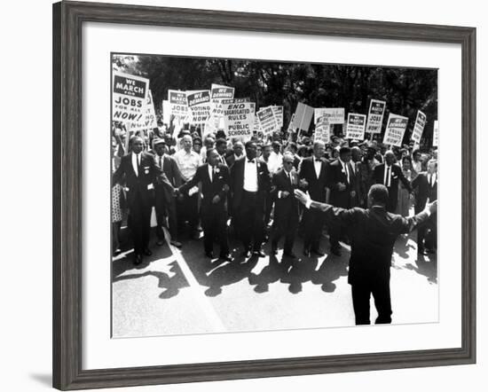 Martin Luther King, Jr and Whitney Young March on Washington for Jobs and Freedom-null-Framed Premium Photographic Print