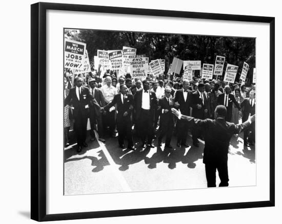 Martin Luther King, Jr and Whitney Young March on Washington for Jobs and Freedom-null-Framed Premium Photographic Print