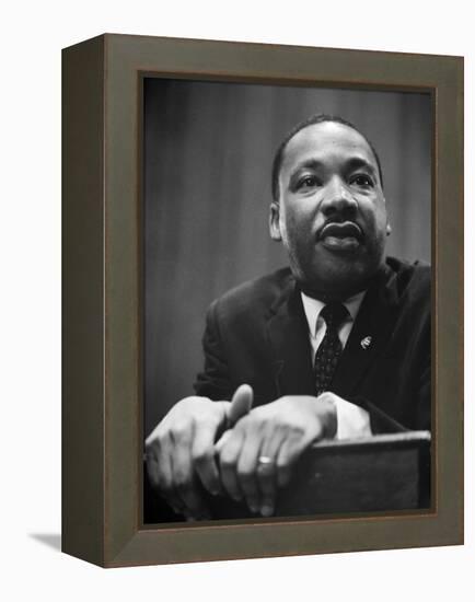 Martin Luther King Press Conference, 1964-Marion S^ Trikosko-Framed Stretched Canvas