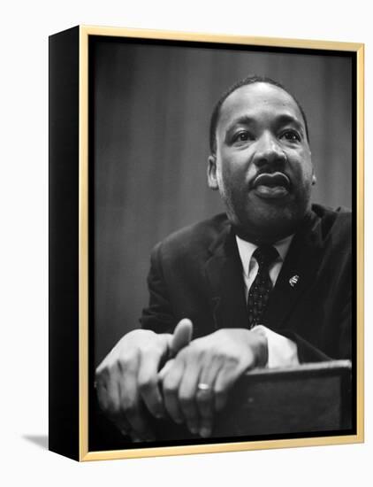 Martin Luther King Press Conference, 1964-Marion S^ Trikosko-Framed Stretched Canvas