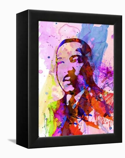 Martin Luther King Watercolor-Anna Malkin-Framed Stretched Canvas