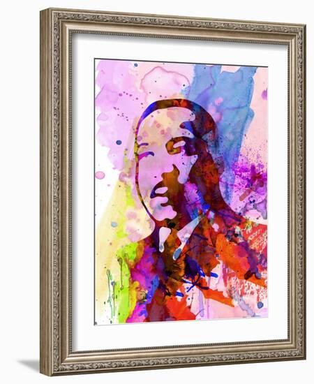 Martin Luther King Watercolor-Anna Malkin-Framed Art Print