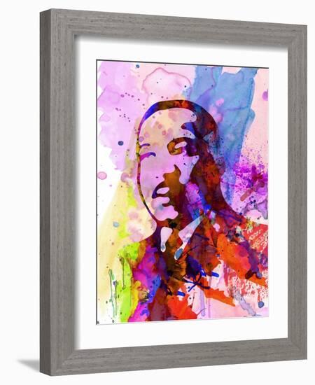 Martin Luther King Watercolor-Anna Malkin-Framed Art Print