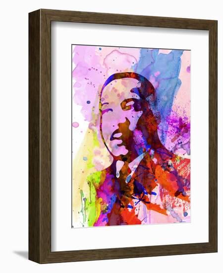 Martin Luther King Watercolor-Anna Malkin-Framed Art Print