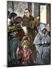 Martin Luther Posting His 95 Theses on the Church Door in Wittenberg-null-Mounted Giclee Print