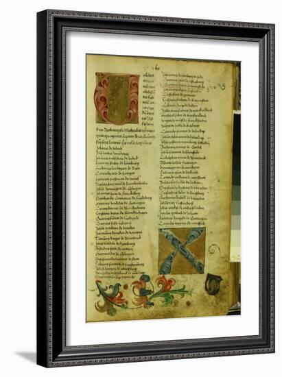 Martin Luther's Enrolment Sheet at the University of Erfurt, April 1501-German School-Framed Giclee Print