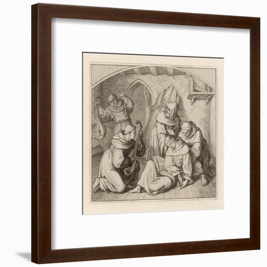 Martin Luther Senseless with His Doubts and Self-Torments is Tended by His Sympathetic Brethren-Gustav Konig-Framed Art Print