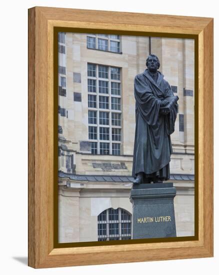 Martin Luther Statue in Dresden, Saxony, Germany, Europe-Michael Runkel-Framed Premier Image Canvas