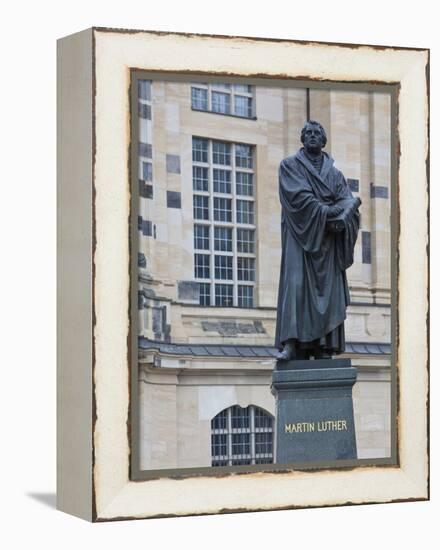 Martin Luther Statue in Dresden, Saxony, Germany, Europe-Michael Runkel-Framed Premier Image Canvas