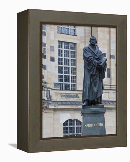 Martin Luther Statue in Dresden, Saxony, Germany, Europe-Michael Runkel-Framed Premier Image Canvas