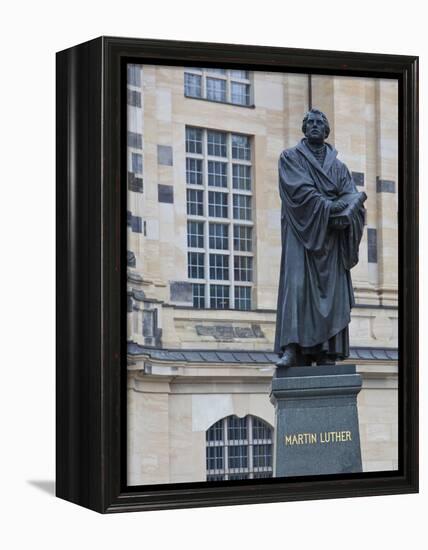 Martin Luther Statue in Dresden, Saxony, Germany, Europe-Michael Runkel-Framed Premier Image Canvas