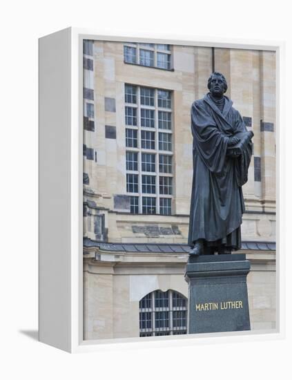 Martin Luther Statue in Dresden, Saxony, Germany, Europe-Michael Runkel-Framed Premier Image Canvas