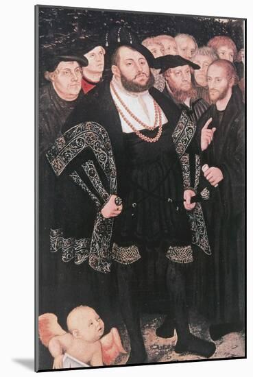 Martin Luther with Reformers, C1530-Lucas Cranach the Elder-Mounted Giclee Print