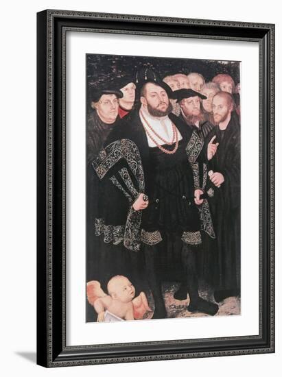 Martin Luther with Reformers, C1530-Lucas Cranach the Elder-Framed Giclee Print