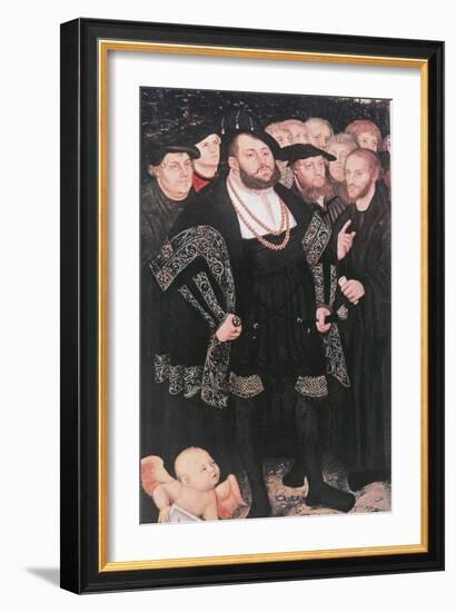Martin Luther with Reformers, C1530-Lucas Cranach the Elder-Framed Giclee Print