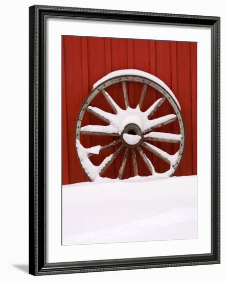 Martin Stables, Wheel Detail, Banff, Alberta-Michele Westmorland-Framed Photographic Print