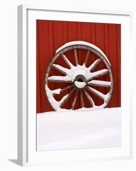 Martin Stables, Wheel Detail, Banff, Alberta-Michele Westmorland-Framed Photographic Print