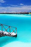 Water Villas in the Ocean with Steps into Turquoise Lagoon-Martin Valigursky-Photographic Print