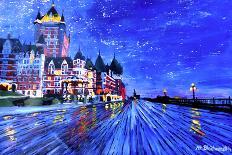 Starry Night over Amsterdam Canal with Van Gogh-Martina Bleichner-Art Print