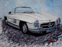 The White Mercedes SL 300 1957-Martina Bleichner-Art Print