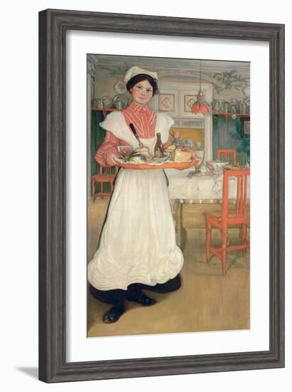 Martina Carrying Breakfast on a Tray, 1904-Carl Larsson-Framed Giclee Print