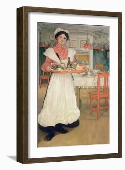 Martina Carrying Breakfast on a Tray, 1904-Carl Larsson-Framed Giclee Print