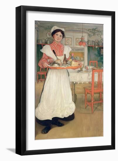 Martina Carrying Breakfast on a Tray, 1904-Carl Larsson-Framed Giclee Print