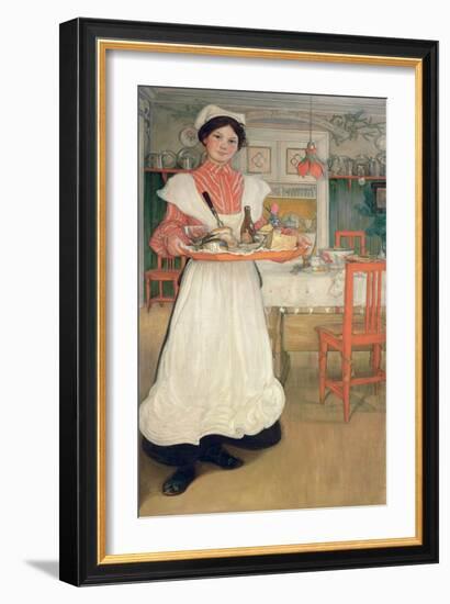 Martina Carrying Breakfast on a Tray, 1904-Carl Larsson-Framed Giclee Print