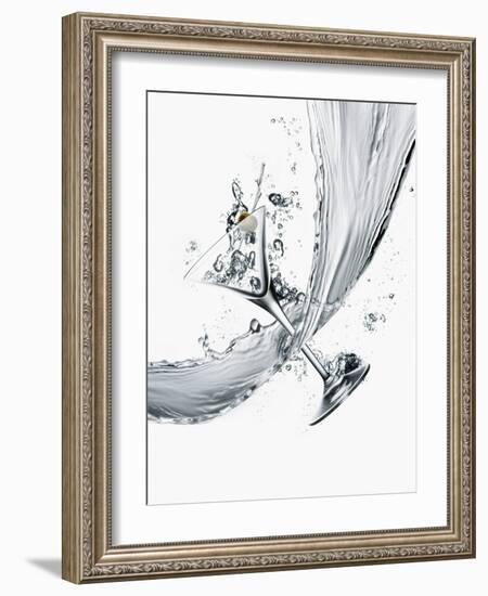 Martini and Stream of Water-David Jay Zimmerman-Framed Photographic Print