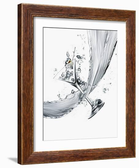 Martini and Stream of Water-David Jay Zimmerman-Framed Photographic Print