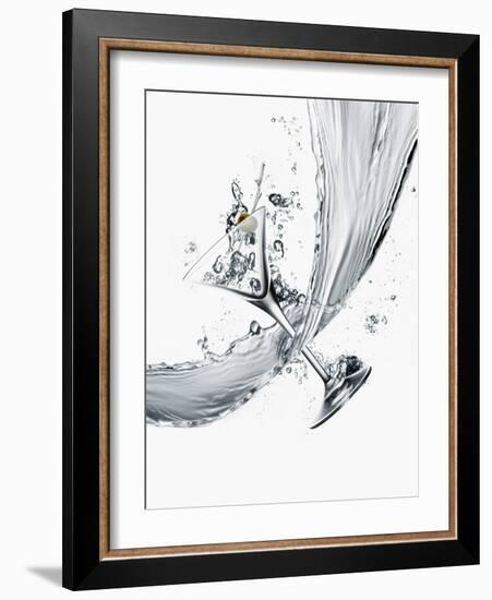 Martini and Stream of Water-David Jay Zimmerman-Framed Photographic Print