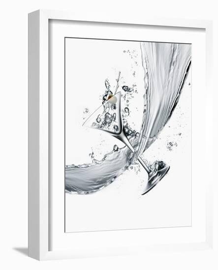 Martini and Stream of Water-David Jay Zimmerman-Framed Photographic Print