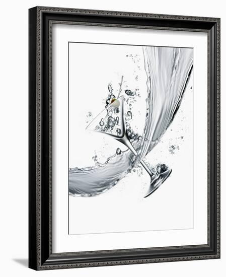 Martini and Stream of Water-David Jay Zimmerman-Framed Photographic Print