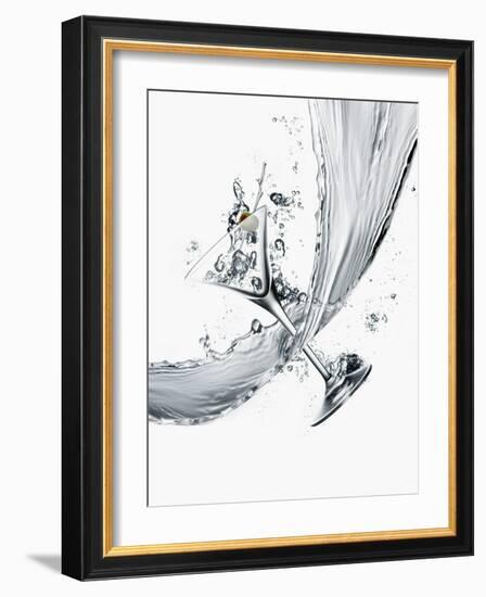 Martini and Stream of Water-David Jay Zimmerman-Framed Photographic Print