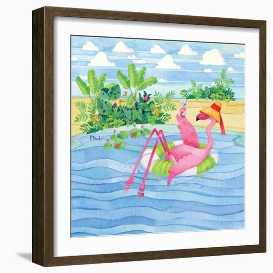 Martini Float Flamingo-Paul Brent-Framed Premium Giclee Print