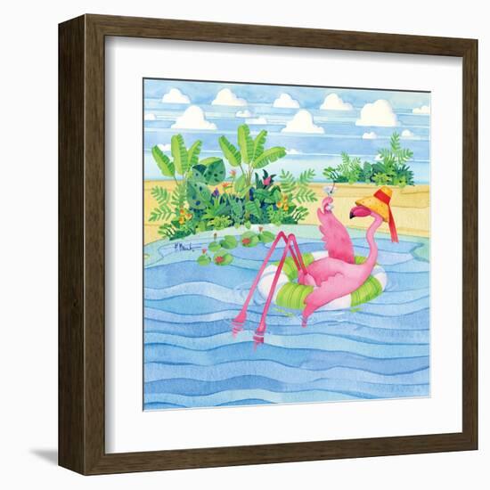 Martini Float Flamingo-Paul Brent-Framed Art Print