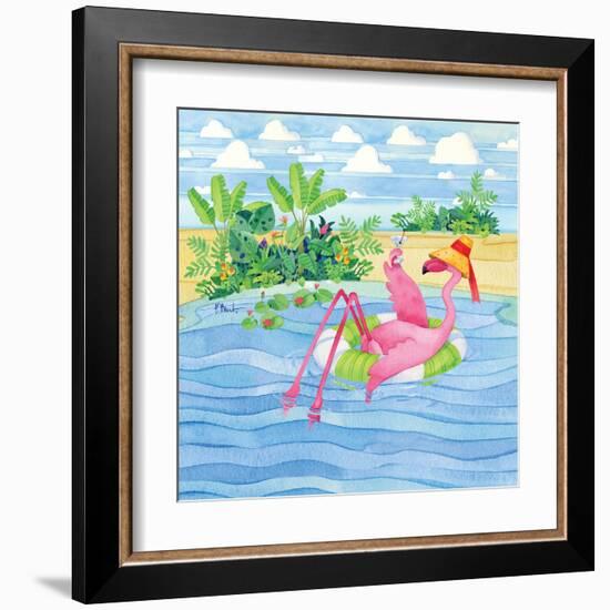 Martini Float Flamingo-Paul Brent-Framed Art Print