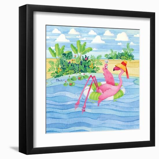 Martini Float Flamingo-Paul Brent-Framed Art Print