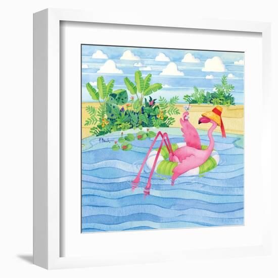 Martini Float Flamingo-Paul Brent-Framed Art Print