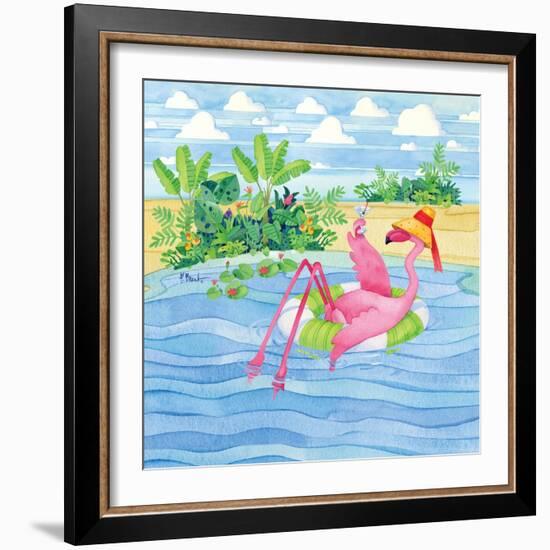 Martini Float Flamingo-Paul Brent-Framed Art Print